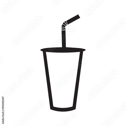 Coffee cup Line drawing icon black with a lid