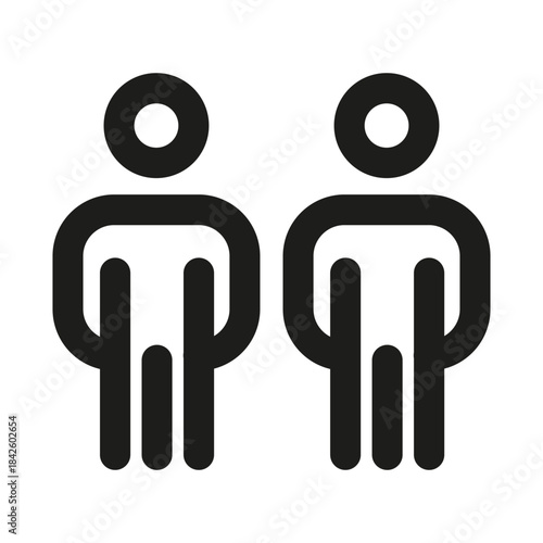 Business people icon. Modern professional minimal line vector icon representing teamwork, collaboration, and professional interaction clarity and clean visual design