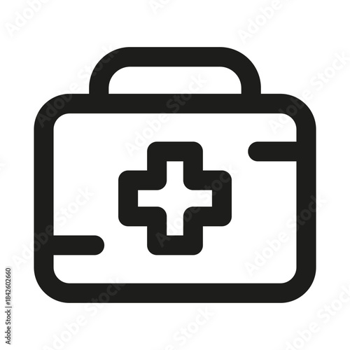 First aid kit icon. Modern professional minimal line vector icon representing medical care emergency health clarity and clean visual design