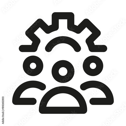 Organizational management icon. Modern professional minimal line vector icon representing leadership structure planning clarity and clean visual design