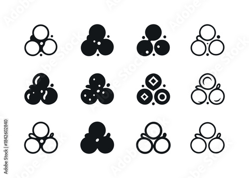 Alternative Protein Logos. Alternative protein snacks. Icon set.