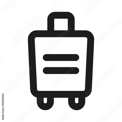Travel Suitcase Icon. Modern Professional Minimal Line Vector Symbol for Luggage and Journey
