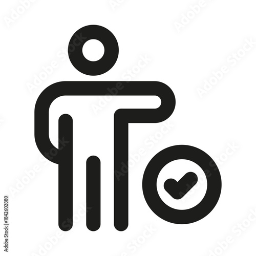 Verified Status Icon. Modern Professional Minimal Line Vector Symbol for Approval and Trust