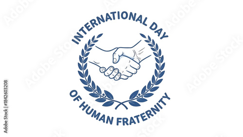 Official international day of human fraternity logo design celebrating unity and peace