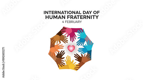 Official international day of human fraternity logo design celebrating unity and peace