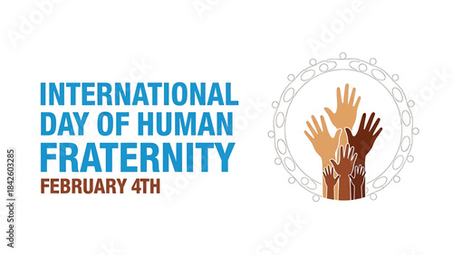 Official international day of human fraternity logo design celebrating global unity and peace