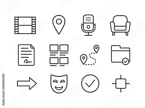 Documentary Storytelling Icons. Documentary Storytelling Element
