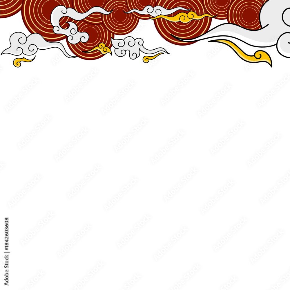 Obraz premium Decorative Chinese Clouds Illustration