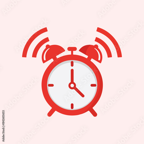 Alarm Clock Symbol: A vibrant red alarm clock signaling the passage of time. A clear representation of punctuality, routines, and deadlines.