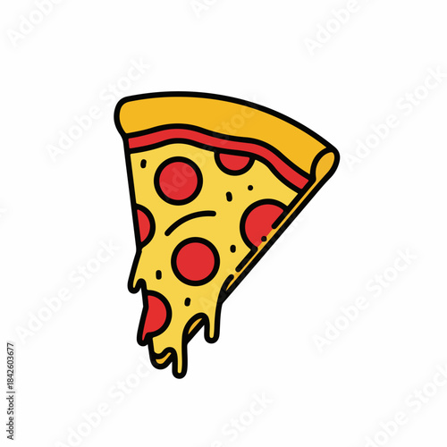Pizza Slice Delight: A mouthwatering pizza slice, oozing with melted cheese and adorned with vibrant pepperoni, promises a delightful culinary experience.