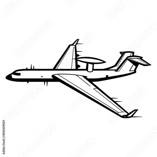 Military Surveillance Aircraft Flying in the Sky.