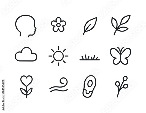 Soft Childhood Icons. Soft Childhood Moments. Line icon set of S