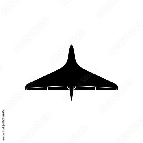 Sleek Black Stealth Bomber Aircraft Flying High in the Sky.