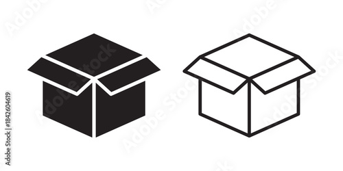 Cardboard box icon in flat style. Package vector illustration on isolated background. Carton container sign business concept.