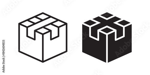 Cardboard box icon in flat style. Package vector illustration on isolated background. Carton container sign business concept.