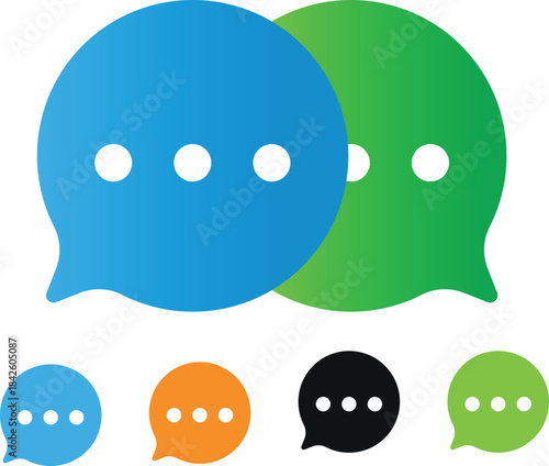 Colorful Chat Message Icon – Modern Interface Design