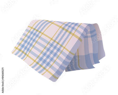 Cloth towel, kitchen tablecloth with tartan traditional pattern vector illustration