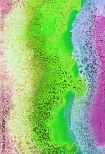 Bright painted watercolor rainbow texture. Hand drawn background with text place