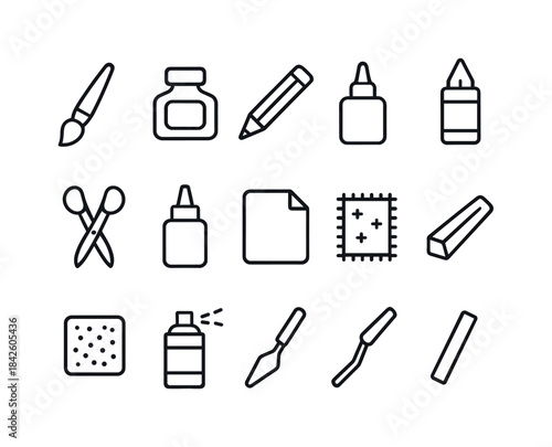 Mixed Media Icon Set. Mixed media. Line icon set of mixed media: