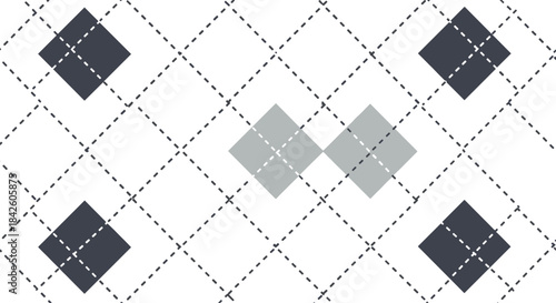 A classic argyle pattern background with gray and dark blue diamonds and dotted lines, creating a timeless and sophisticated geometric design.