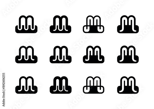 DIY Office Decor Icons. DIY home office decor ideas. Icon set. S