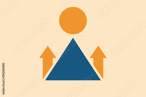 Clean geometric Anguilla National Heroes and Heroines Day design expressing pride through modern ascending abstract shapes