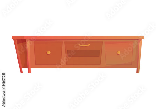 Vintage antique cabinet, expensive furniture from pawnshop vector illustration