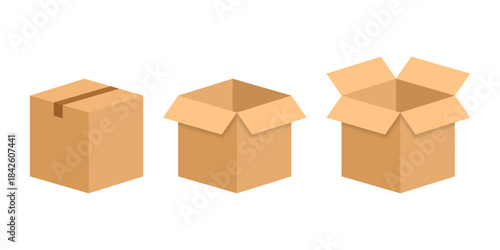 Cardboard box icon in flat style. Package vector illustration on isolated background. Carton container sign business concept.
