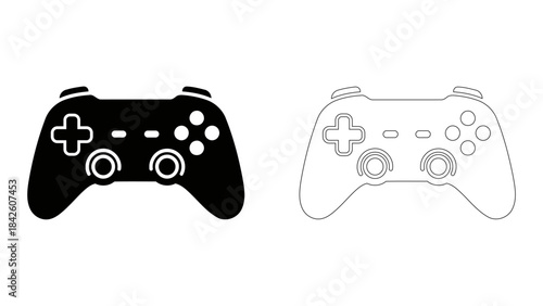 Gaming controller silhouette, a modern interactive handheld input device for gameplay control, perfect for technology an