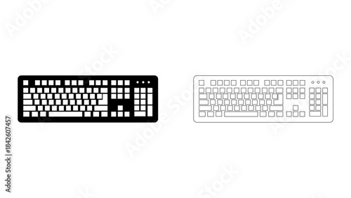 Gaming keyboard isolated on white background, a high-speed input device designed for precision and responsiveness in dig