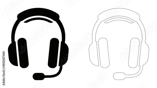 Gaming headphones icon_ immersive high-quality audio for gaming, communication, and entertainment - modern vector graphi