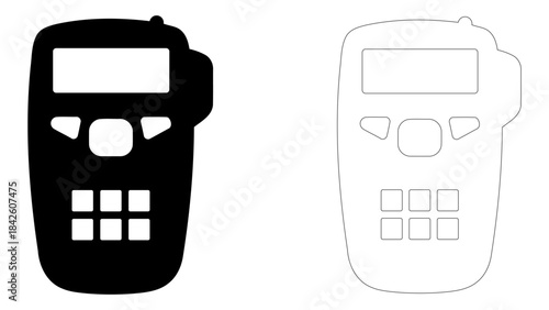 Handheld electronic label maker device with a digital screen and keypad for creating organized adhesive labels for vario