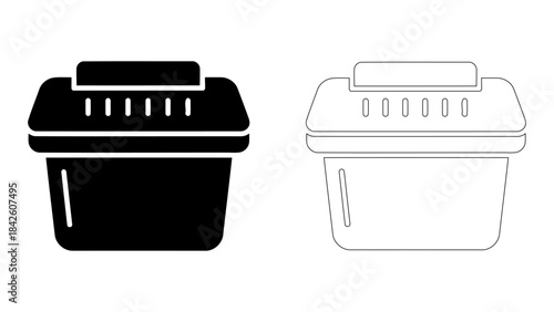 Icon of a document shredder, a device used for securely destroying paper, on a clean background, symbolizing data securi
