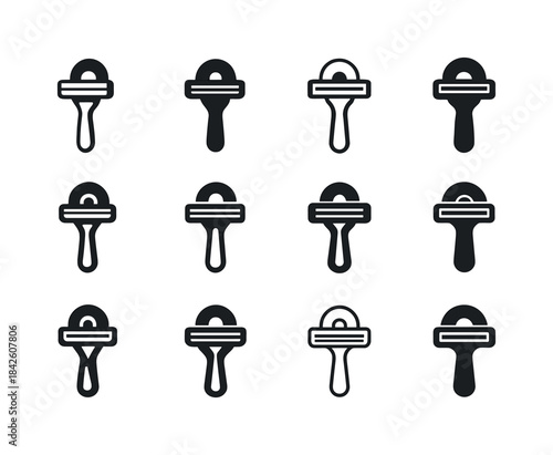 Razor Holder Icon Set. Razor holder. Icon set. Set Logo of razor