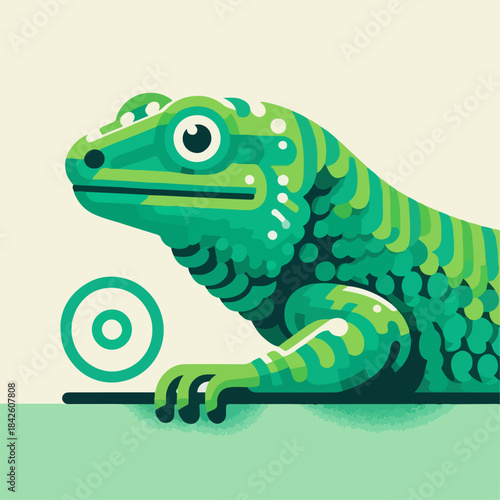 flat illustration of a lizard