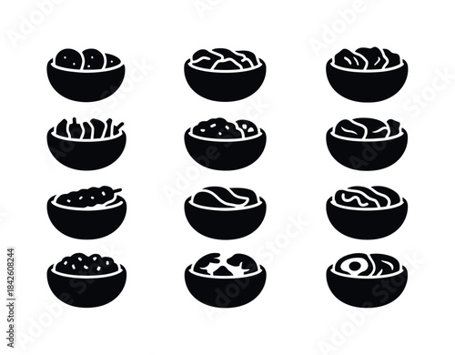 Street Food Pitas. Street food pitas. Solid icon set of street f