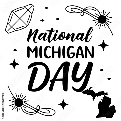 NATIONAL MICHIGAN DAY vector illustration isolated on white background