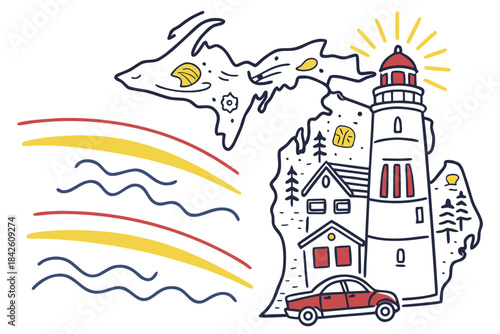 NATIONAL MICHIGAN DAY vector illustration 