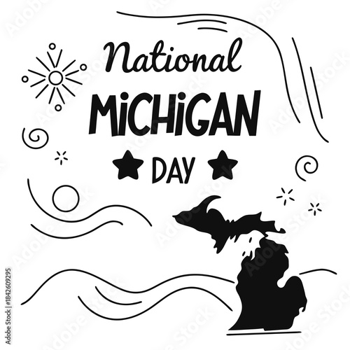 NATIONAL MICHIGAN DAY vector illustration isolated on white background