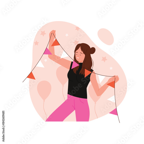 ESFP MBTI type of personality, extrovert with sensory feelings and emotions vector illustration