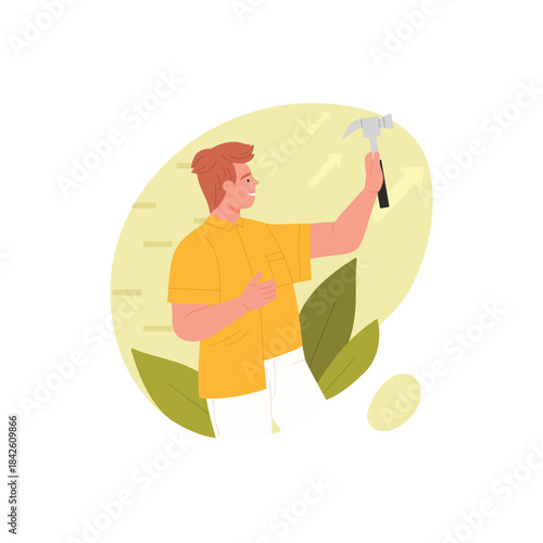ISTP MBTI type of personality, introvert with logical and practical thinking and sensory skills vector illustration