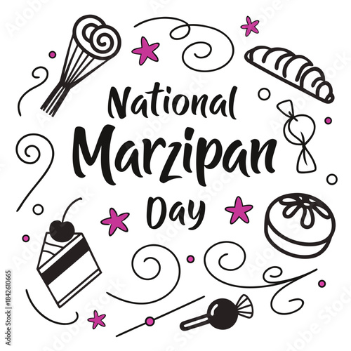 NATIONAL MARZIPAN DAY vector illustration 