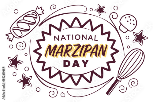 NATIONAL MARZIPAN DAY vector illustration 