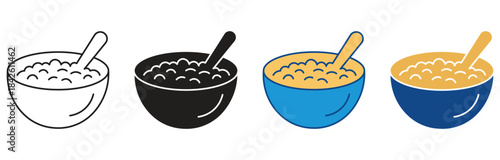  Oatmeal Icon Set Multiple Style Collection. Vector illustration.