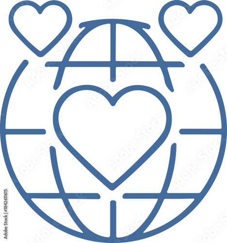 Simple blue line vector icon illustration of a modern smartwatch displaying a heart rate monitoring or electrocardiogram (ECG) heartbeat line, representing digital health tracking technology