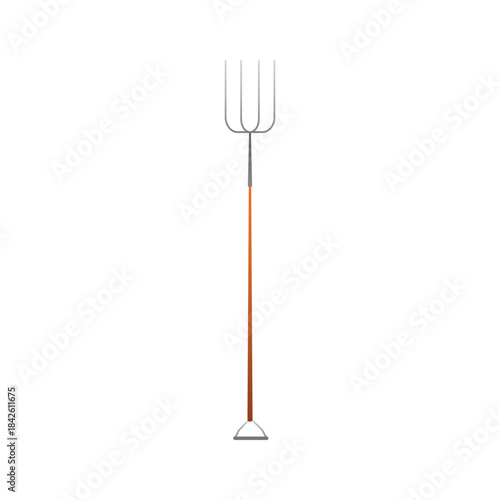 Farmers forks, tool for working with hay and dry grass in agriculture vector illustration