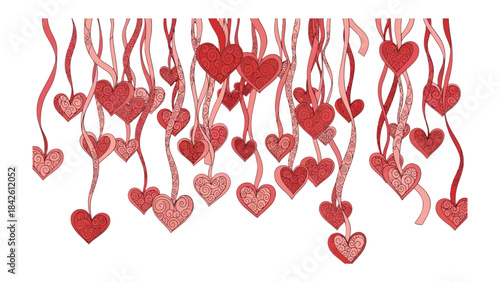 Hearts in the Air: An ethereal display of delicate hearts floats in the air, intertwined with ribbons and exuding a sense of love and celebration, symbolizing unity and togetherness.