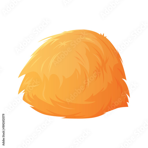 Haystack, pile of straw and dry yellow grass for animal feed vector illustration