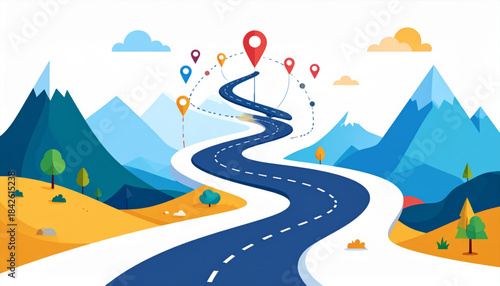 Creative Vector Roadmap for Startup Milestones with Icons