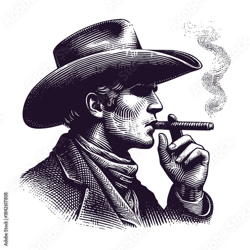 cowboy smoking a cigar